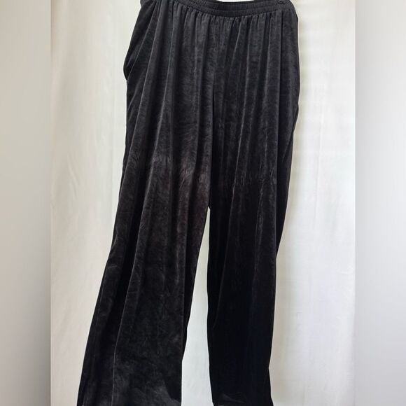 Diane Von Furstenberg Velvet Stretch Waist Pants Women’s Sz 3X Pull-On Black Vtg - Picture 1 of 6